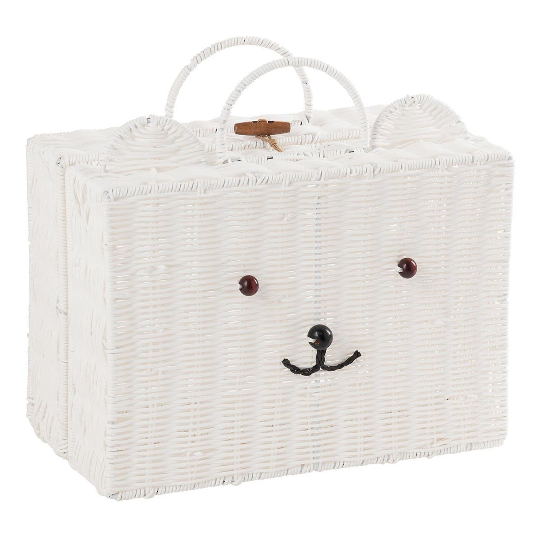 J-LINE Valise déco enfant ours  napoleon  35cm blanc