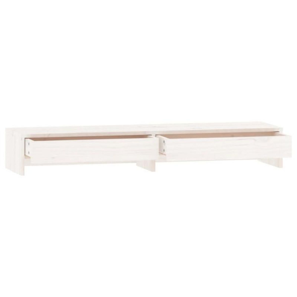 VIDAXL Support de moniteur Blanc 100x27x15 cm Bois de pin solide
