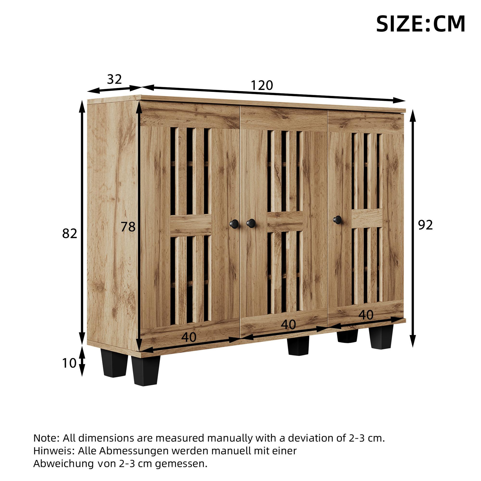Voir la diapositive 3 : MERAX Buffet 3 porte(s) 0 tiroir(s) - 120 cm naturel panneaux de particules