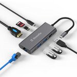 xtrememac hub usb c typec hdmi+3xusb-a+sd+sdhc+usbc+ethernet