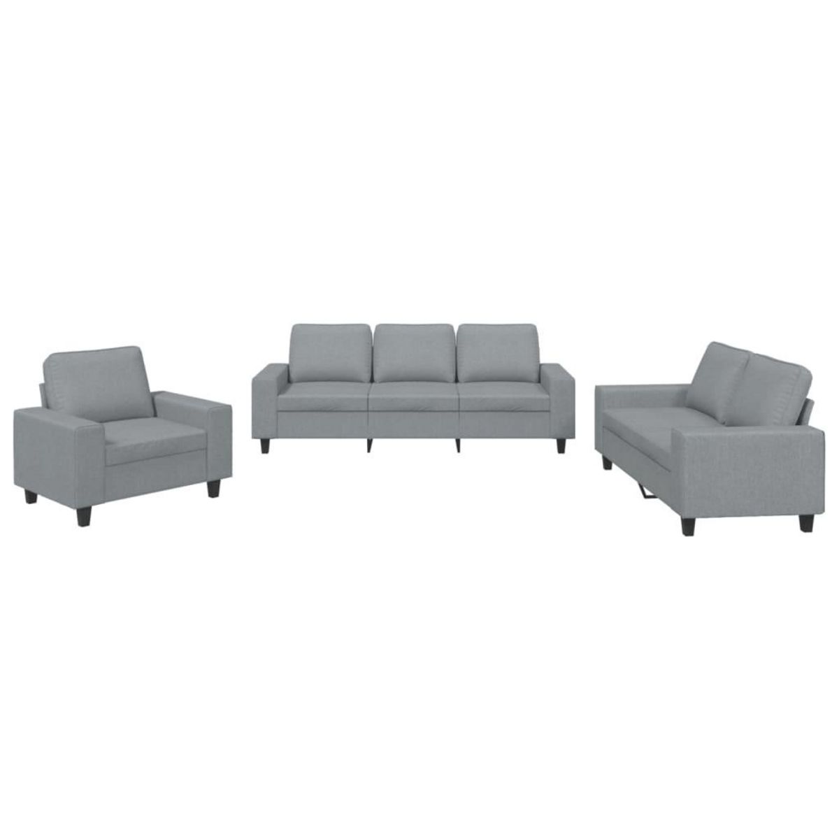 VIDAXL Ensemble de canapes 3 pcs gris clair tissu