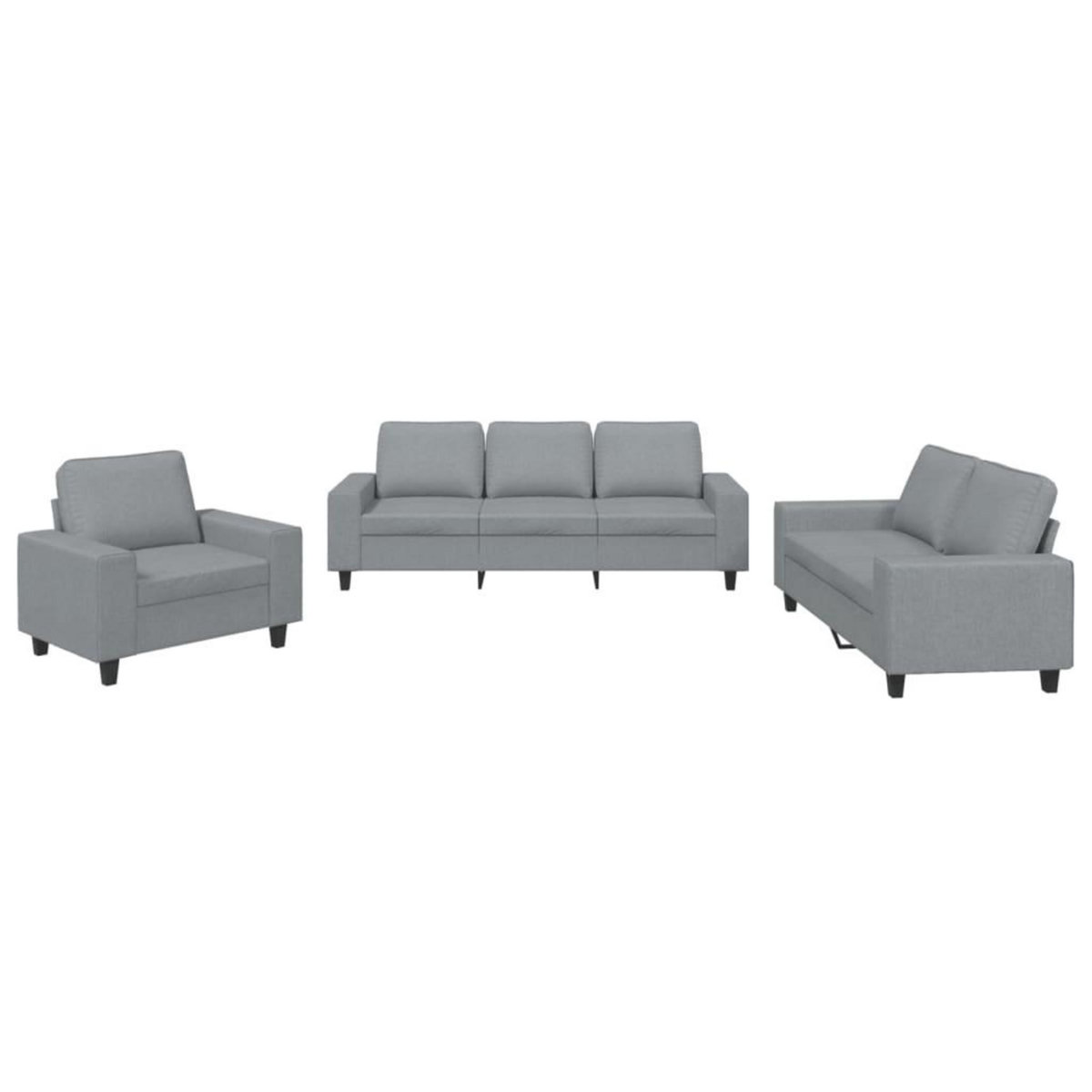 VIDAXL Ensemble de canapes 3 pcs gris clair tissu