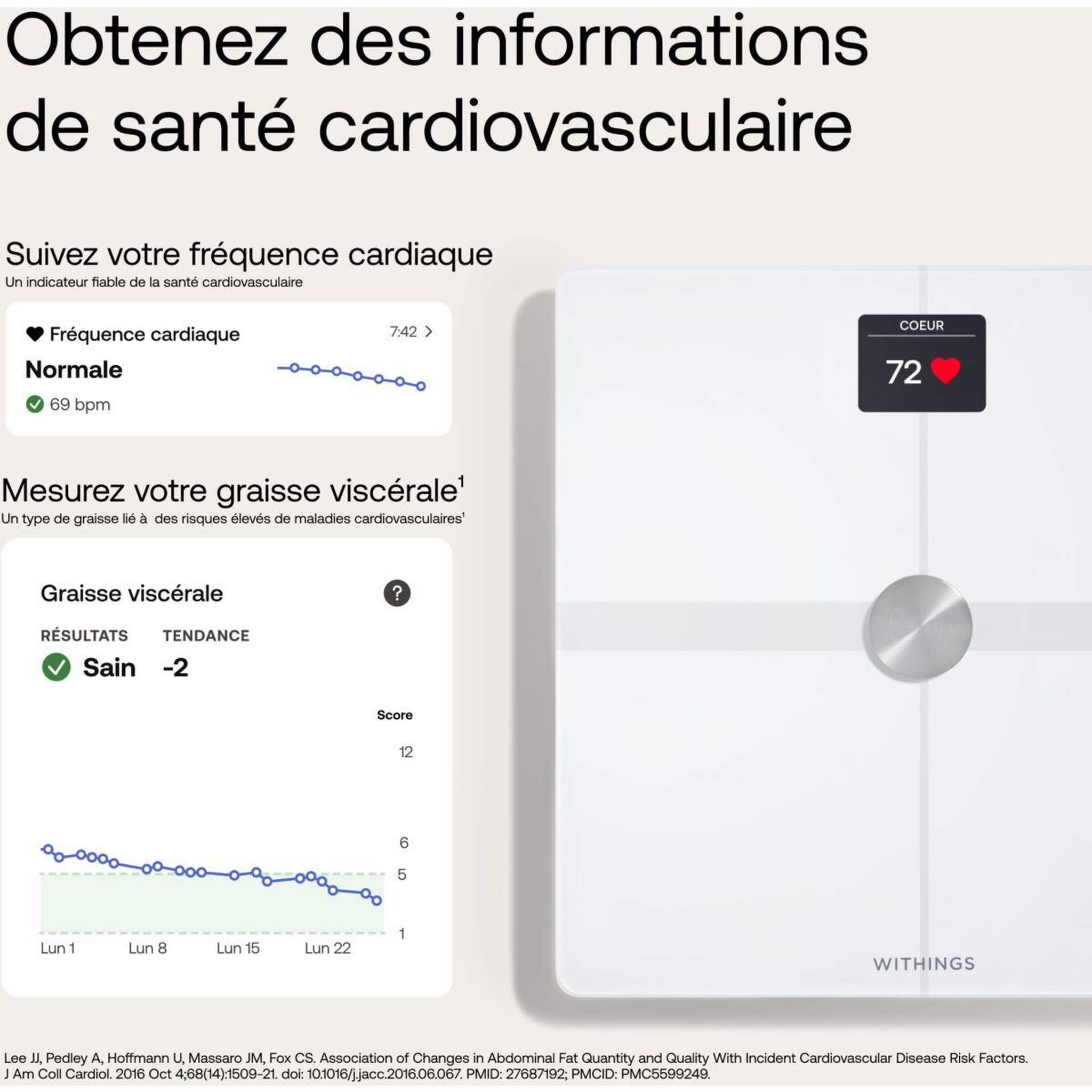 Voir la diapositive 2 : WITHINGS Pèse personne connecté body smart blanc