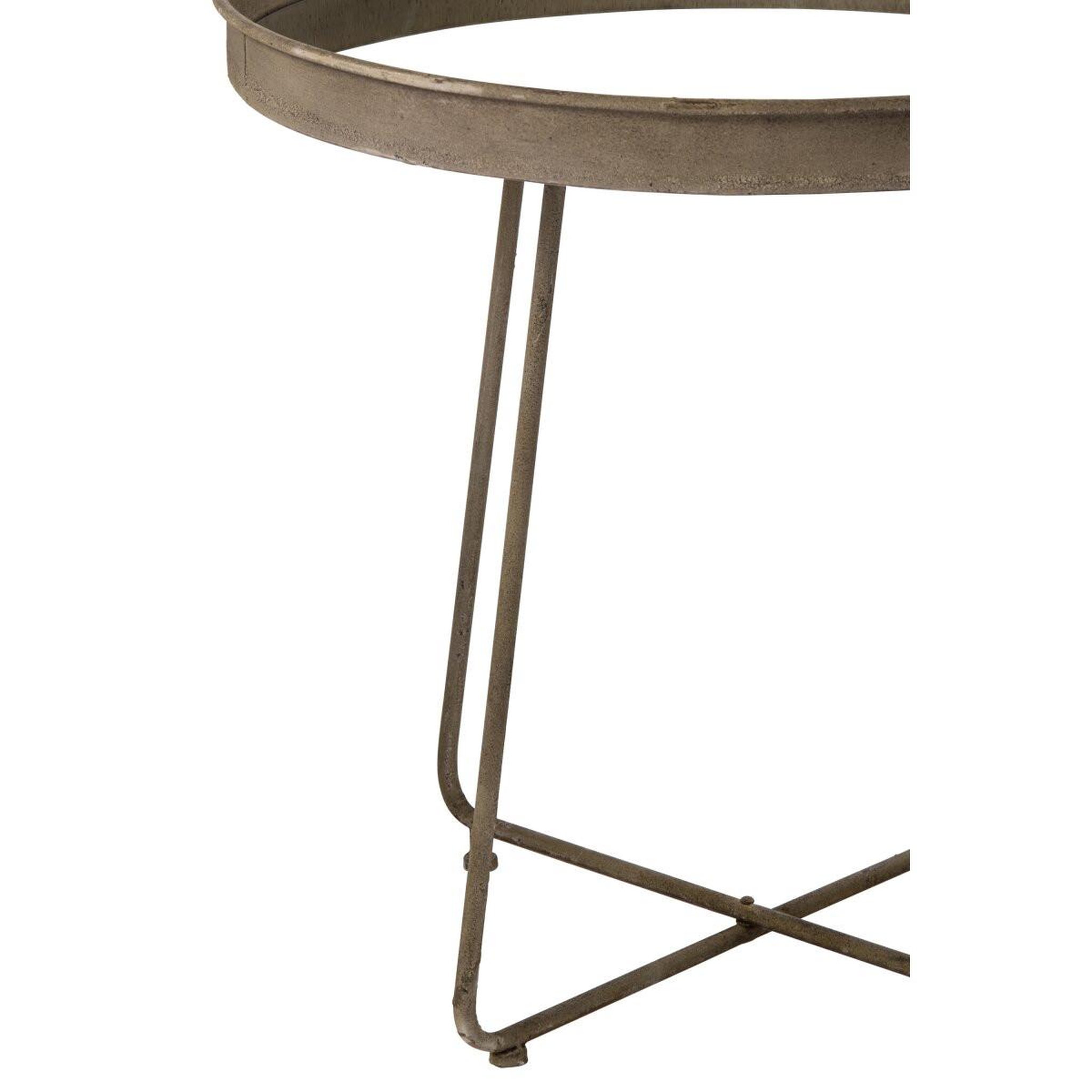Voir la diapositive 4 : J-LINE Lot de 2 tables d'appoint en métal  nadja  62cm marron