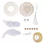 Rayher Kit attrape-rêves moyen format 26 cm - Disque bois ø 7 cm, perles, ficelle, plumes + masking tape doré à paillettes 5 m
