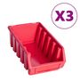 Voir la diapositive 4 : VIDAXL Kit de bacs de stockage et panneaux muraux 34 pcs Rouge et noir