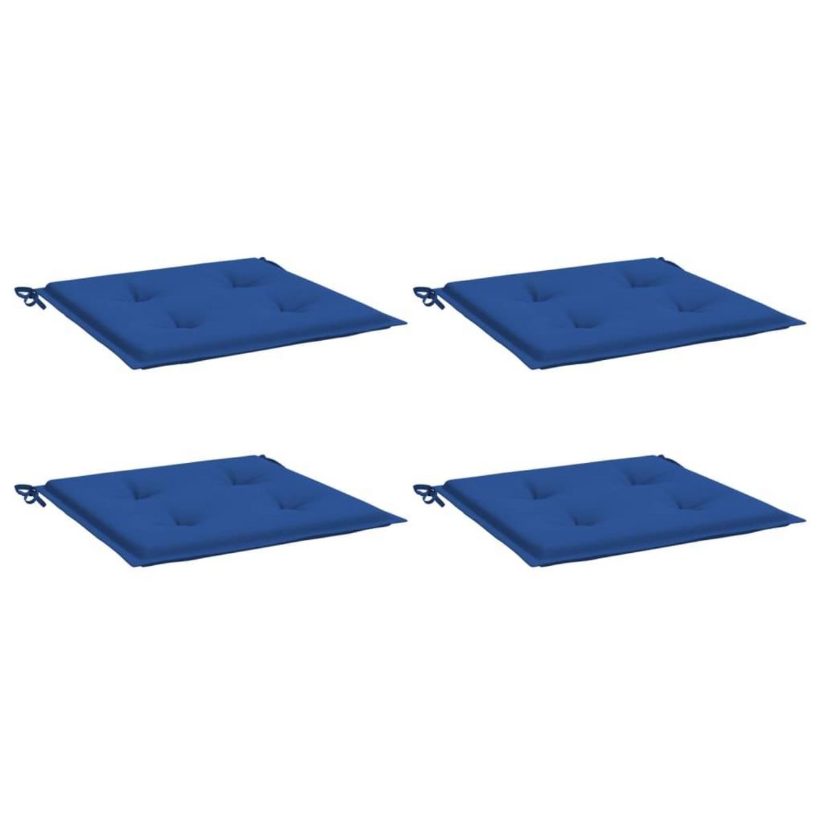VIDAXL Coussins de chaise de jardin lot de 4 bleu royal 50x50x3 cm