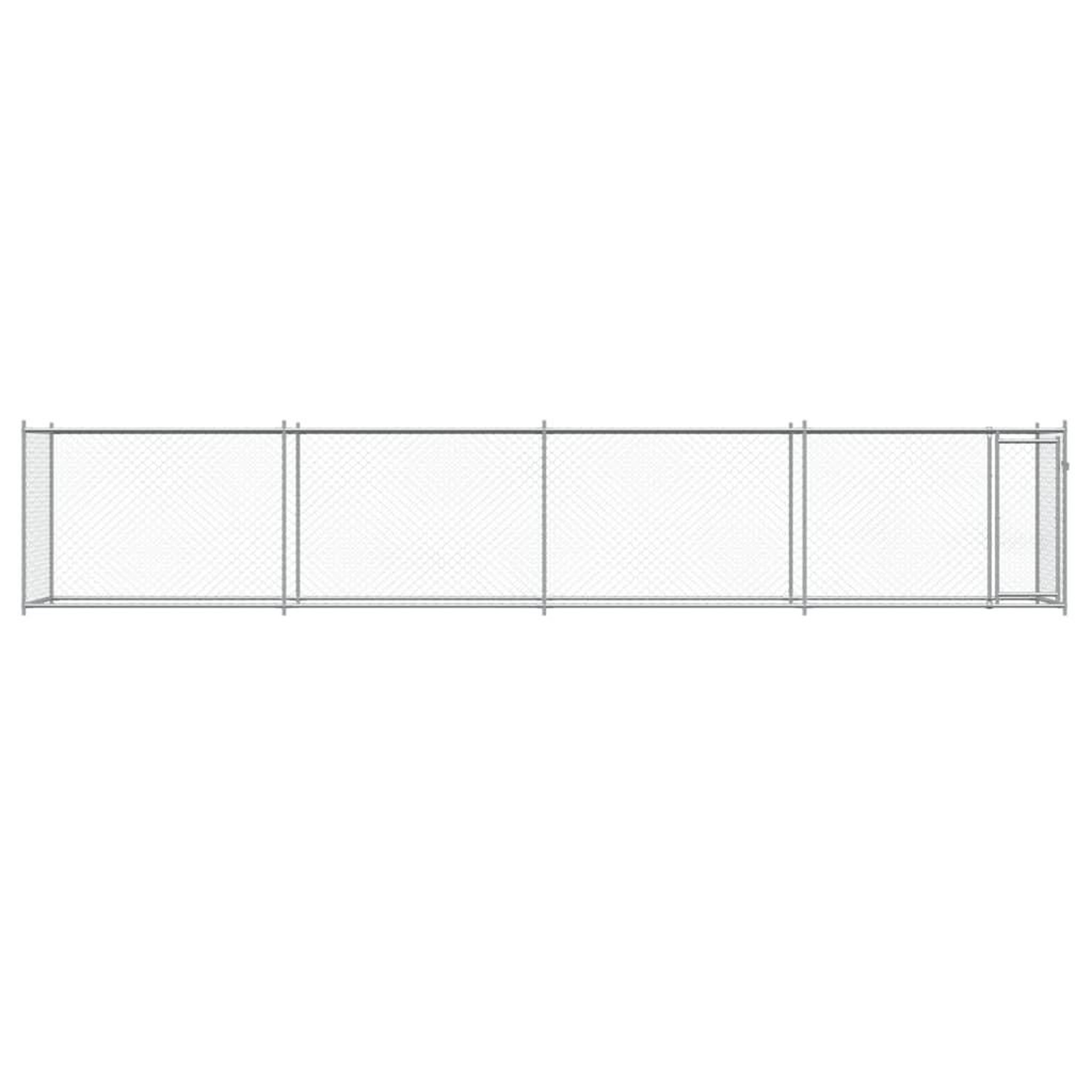 Voir la diapositive 4 : VIDAXL Cage pour chien avec porte gris 8x2x1,5 m acier galvanise