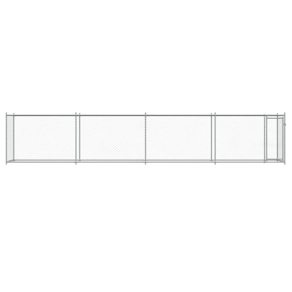 VIDAXL Cage pour chien avec porte gris 8x2x1,5 m acier galvanise