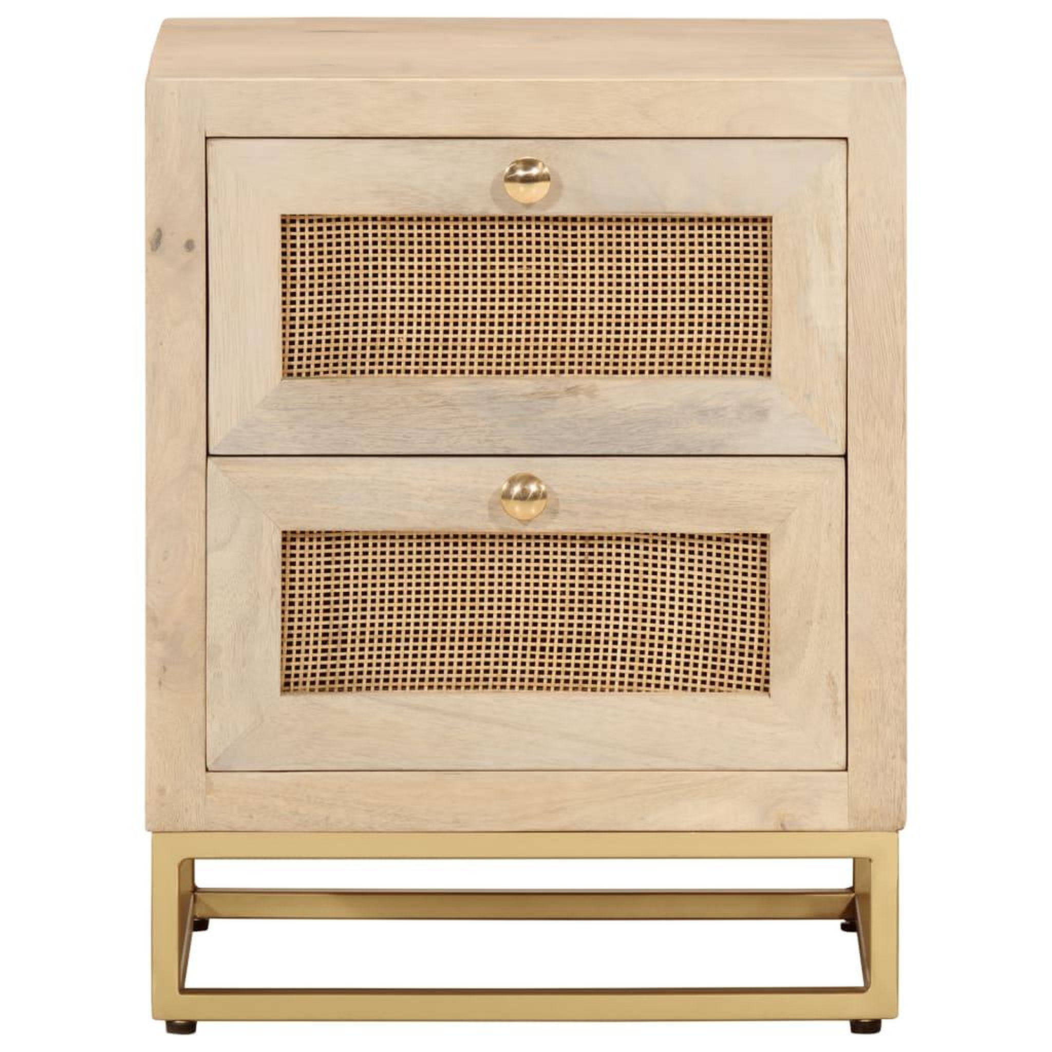 Voir la diapositive 3 : VIDAXL Table de chevet 40x30x50 cm bois massif manguier et fer