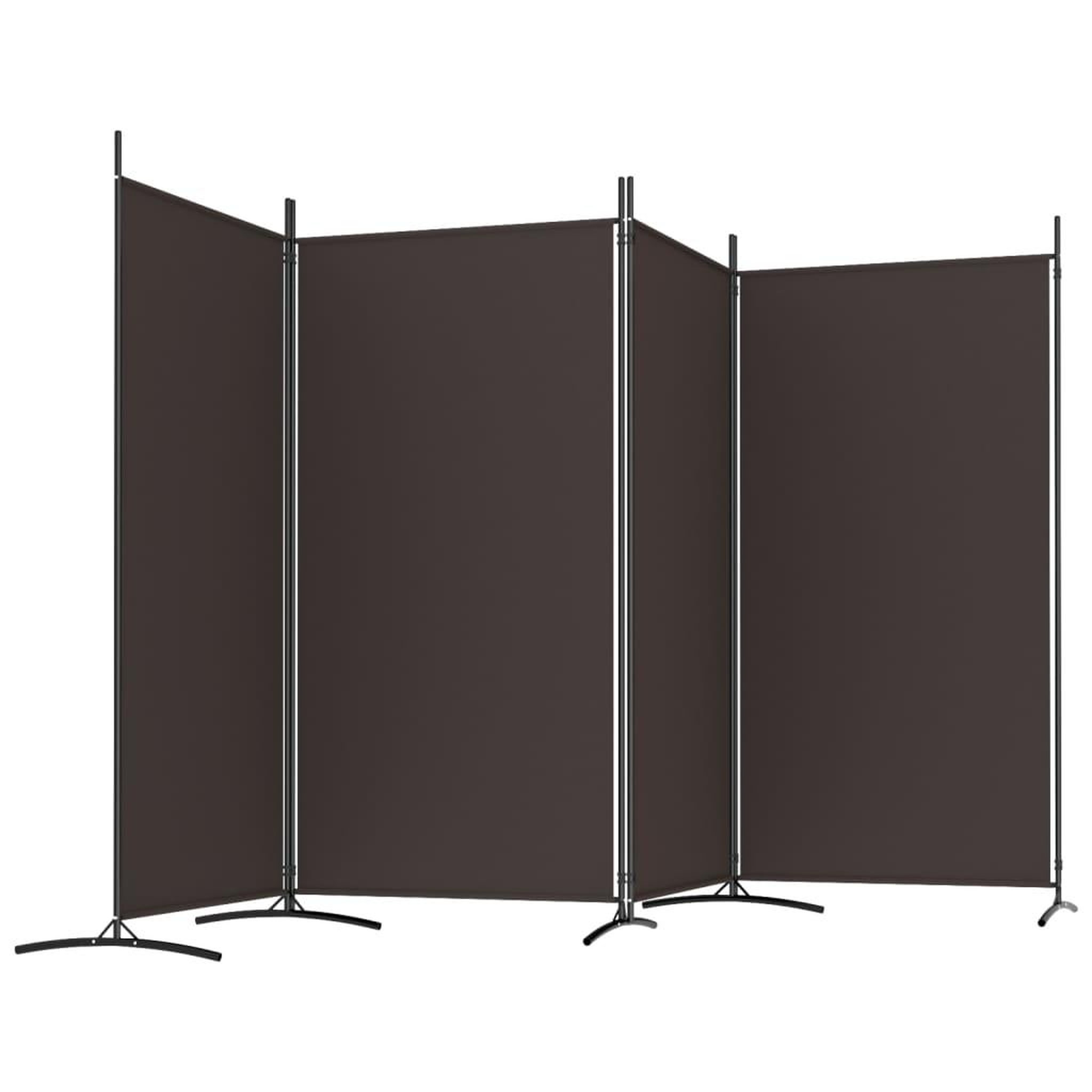 Voir la diapositive 5 : VIDAXL Cloison de separation 4 panneaux Marron 346x180 cm Tissu