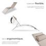 Voir la diapositive 3 : tectake Lot de 2 transats de jardin en acier avec assise en textilène beige