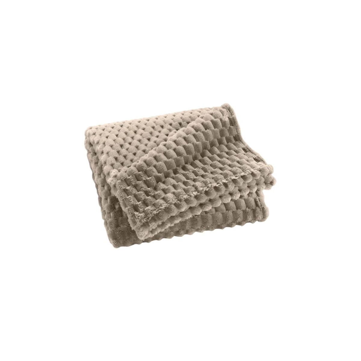Paris Prix Plaid Flanelle en Relief  Mini Frosty  125x150cm Taupe