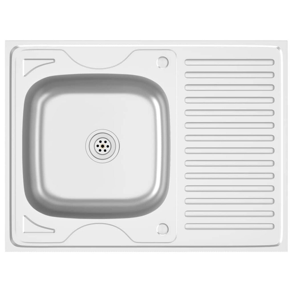 VIDAXL Jeu d'evier de cuisine et egouttoir argente 800x600x155 mm inox