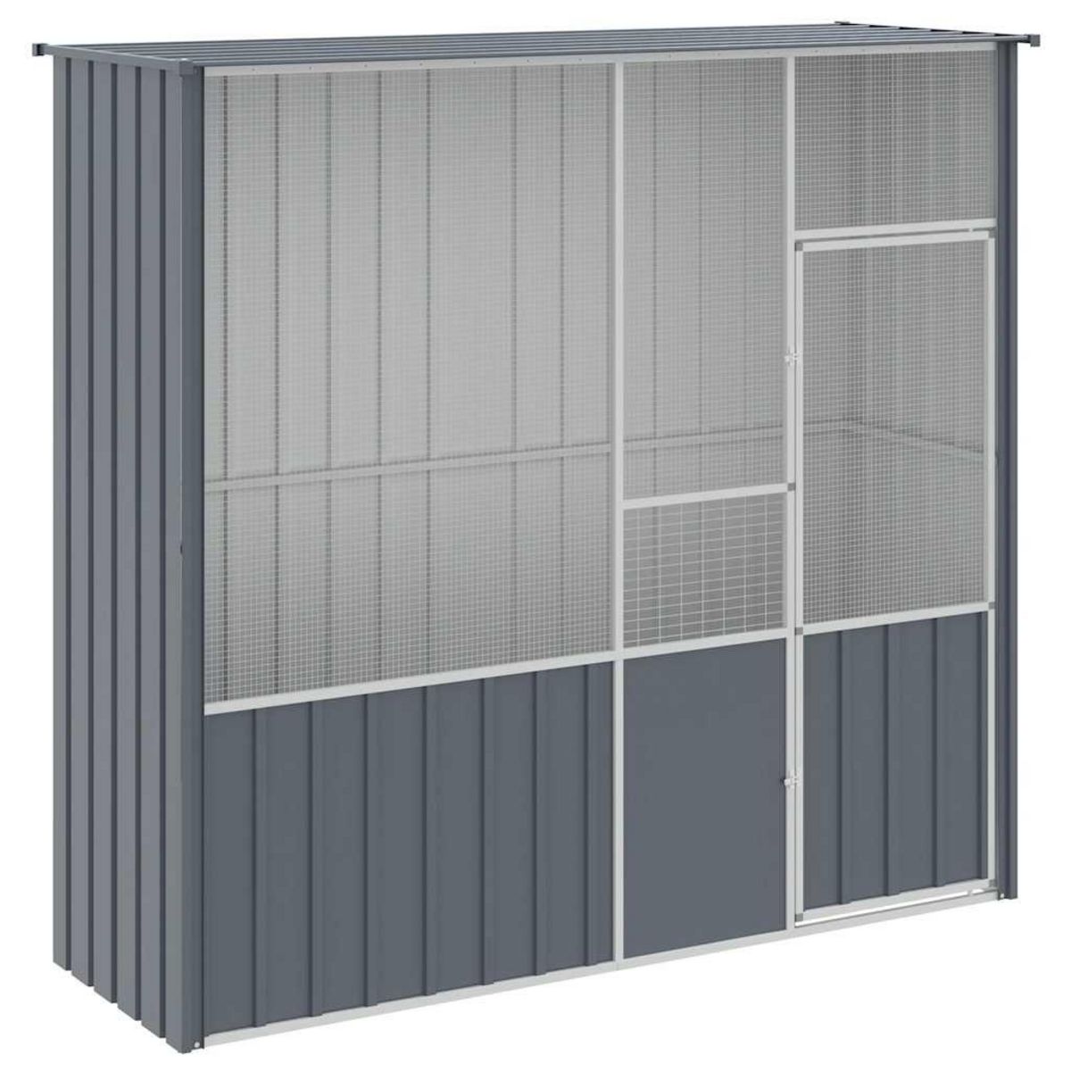 VIDAXL Cage a oiseaux anthracite 215x78x200 cm acier galvanise