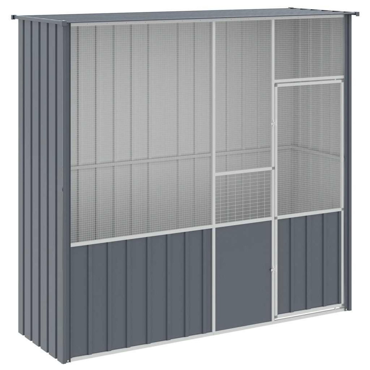 VIDAXL Cage a oiseaux anthracite 215x78x200 cm acier galvanise