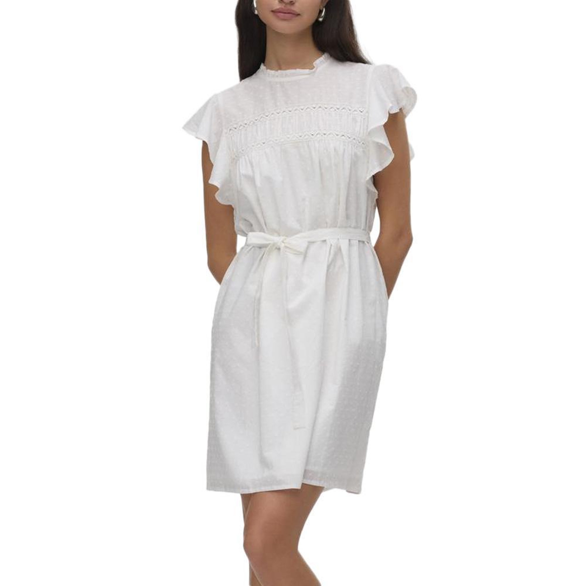 Vero Moda Robe Blanche Femme Vero Moda Trine. Coloris disponibles : Blanc