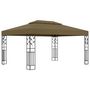 Voir la diapositive 3 : VIDAXL Tonnelle avec double toit et lumieres LED 3x4 m Taupe