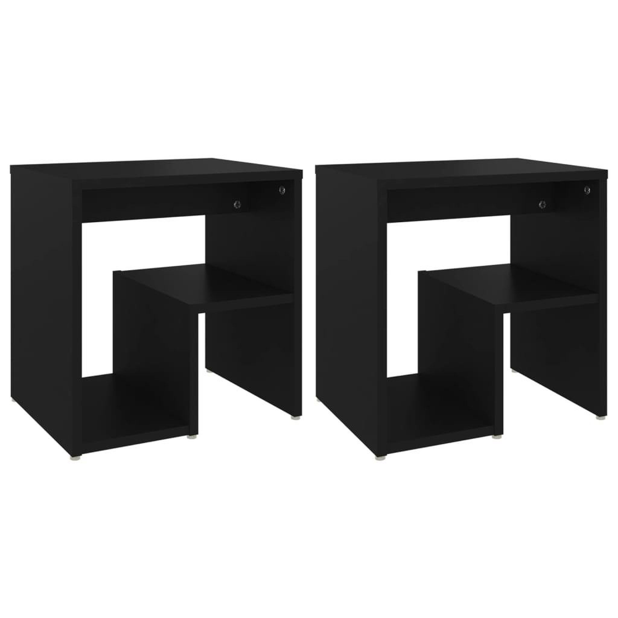 Voir la diapositive 2 : VIDAXL Tables de chevet 2 pcs noir 40x30x40 cm bois d'ingenierie