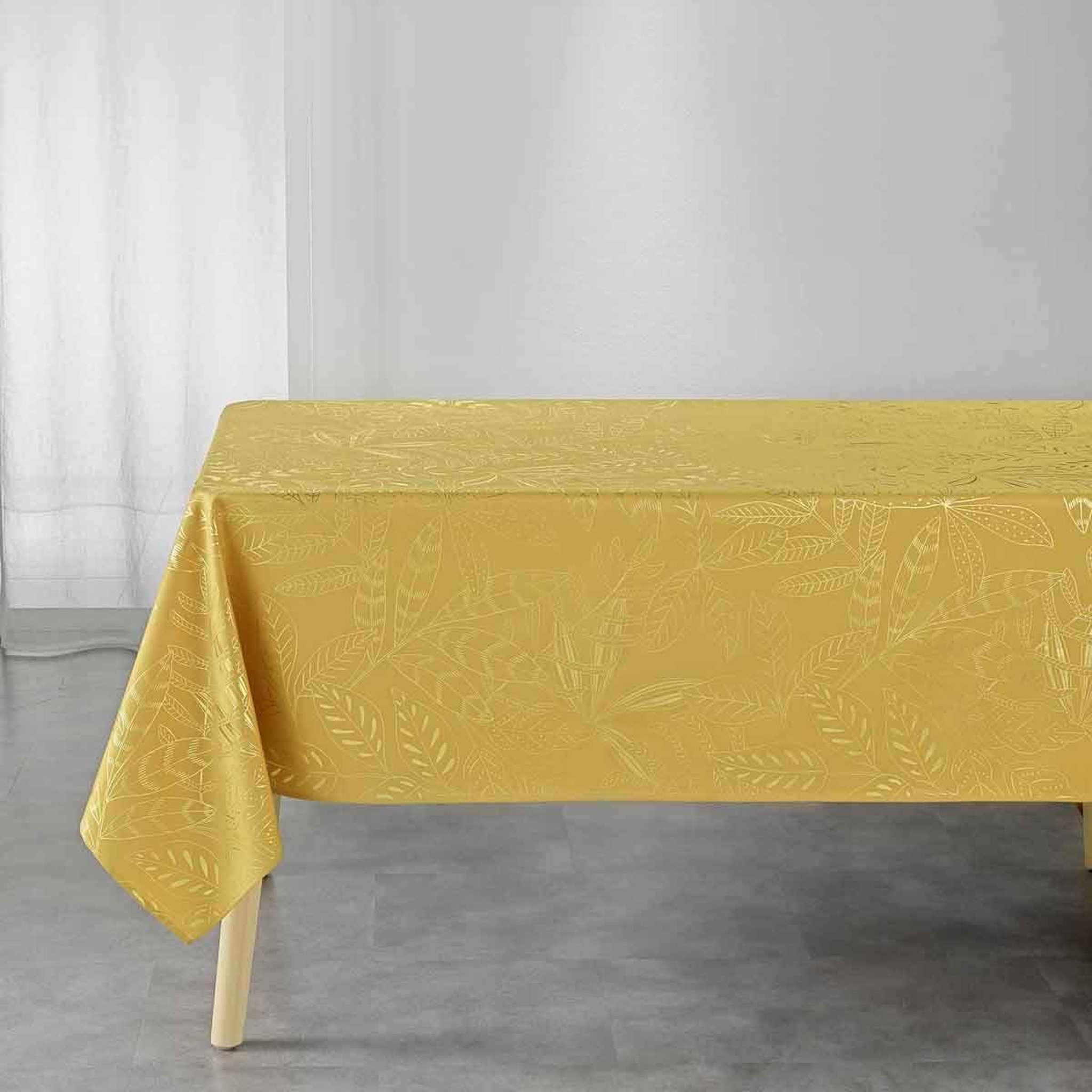 Douceur d'Intérieur Nappe imprimée déco  belflor  150x240cm jaune