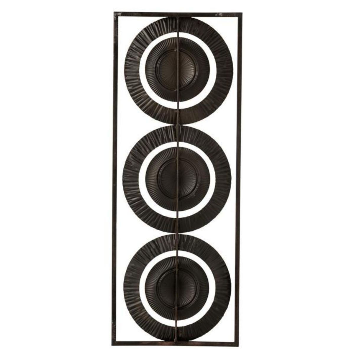 Paris Prix Décoration Murale en Métal  3 Cercles  74cm Noir