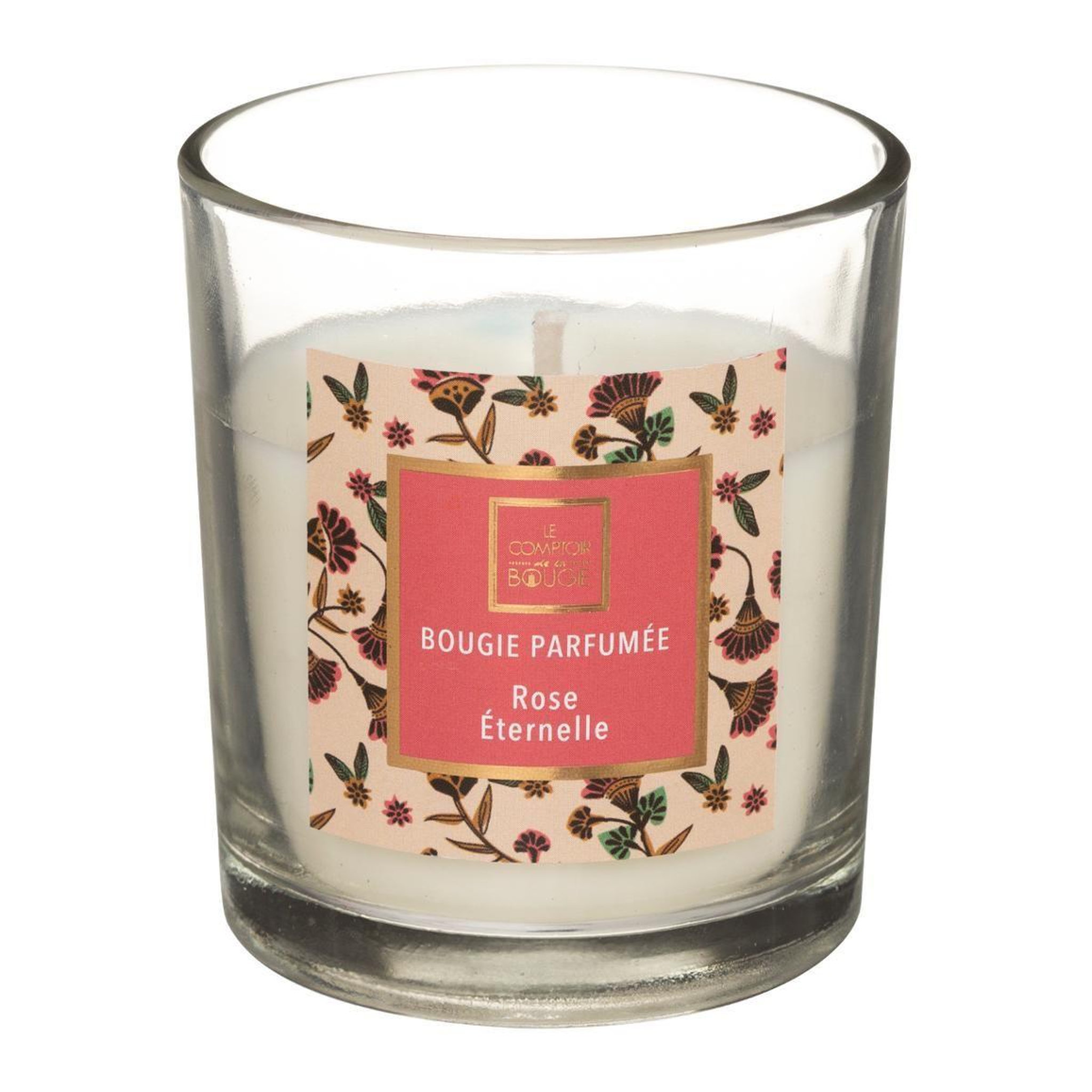 COMPTOIR DE LA BOUGIE Bougie parfumée en verre  neda  8cm rose éternelle