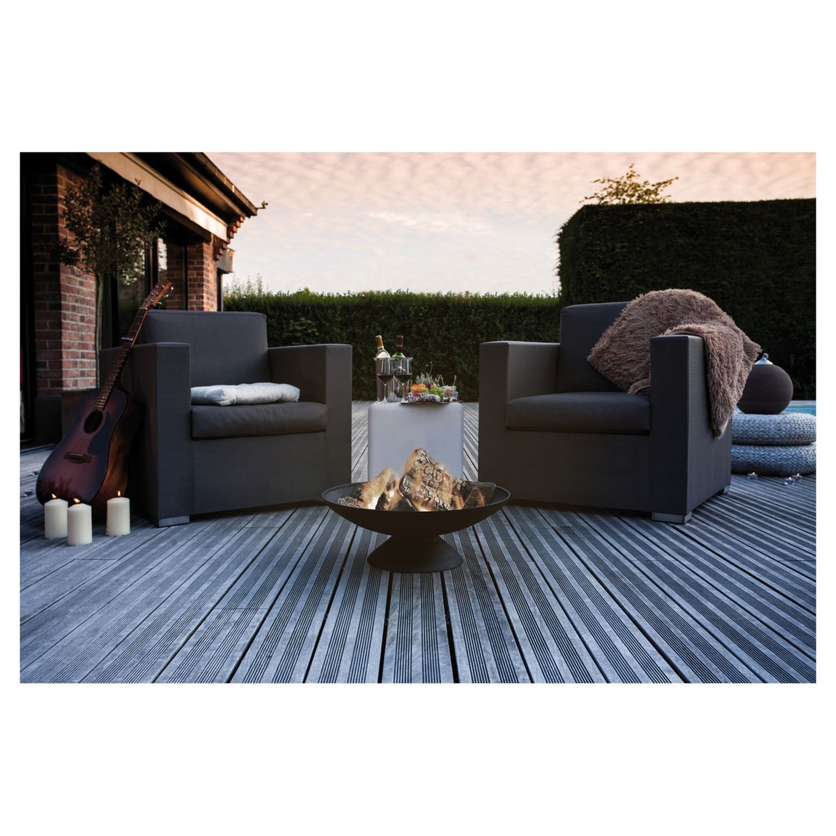 COOK'IN GARDEN Brasero en Fonte + Cloche JUNTO - Noir