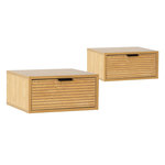 VS VENTA-STOCK Ensemble 2 tables de chevet flottantes Mónica 1 tiroir effet Chêne