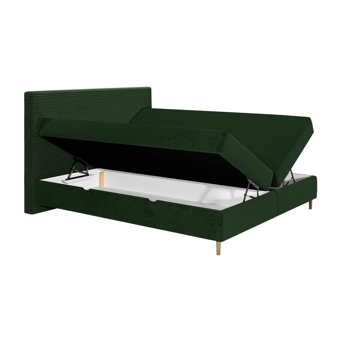 BEST MOBILIER Rafaela - lit boxspring - 160x200 - coffres et surmatelas inclus - en velours