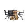 Voir la diapositive 3 : Paris Prix Ensemble Table de Jardin & 4 Chaises  Lumpur & Alina  120cm Naturel & Noir