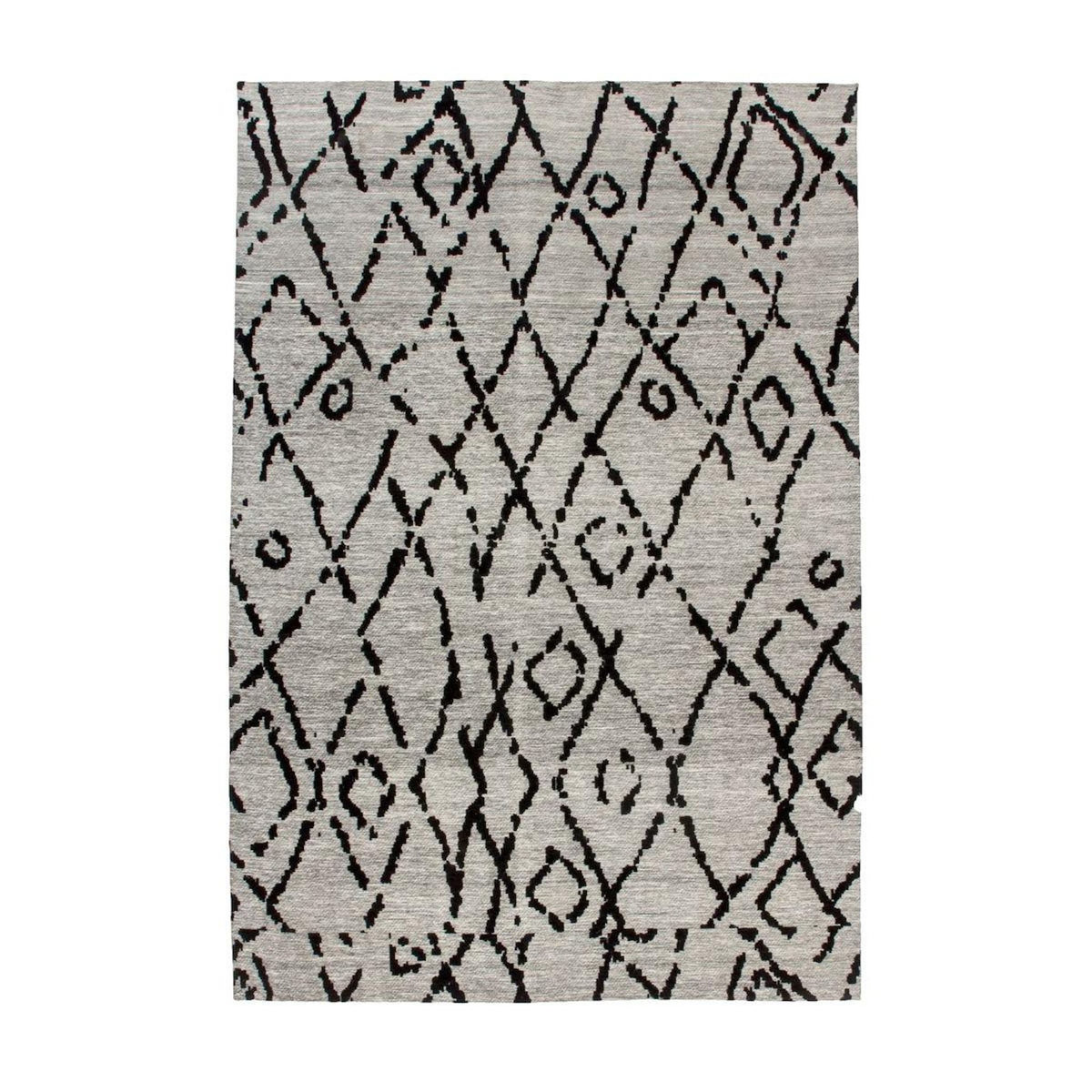 Paris Prix Tapis Jacquard Rétro  River  Gris & Noir