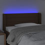 Voir la diapositive 4 : VIDAXL Tete de lit a LED Marron fonce 83x16x78/88 cm Tissu