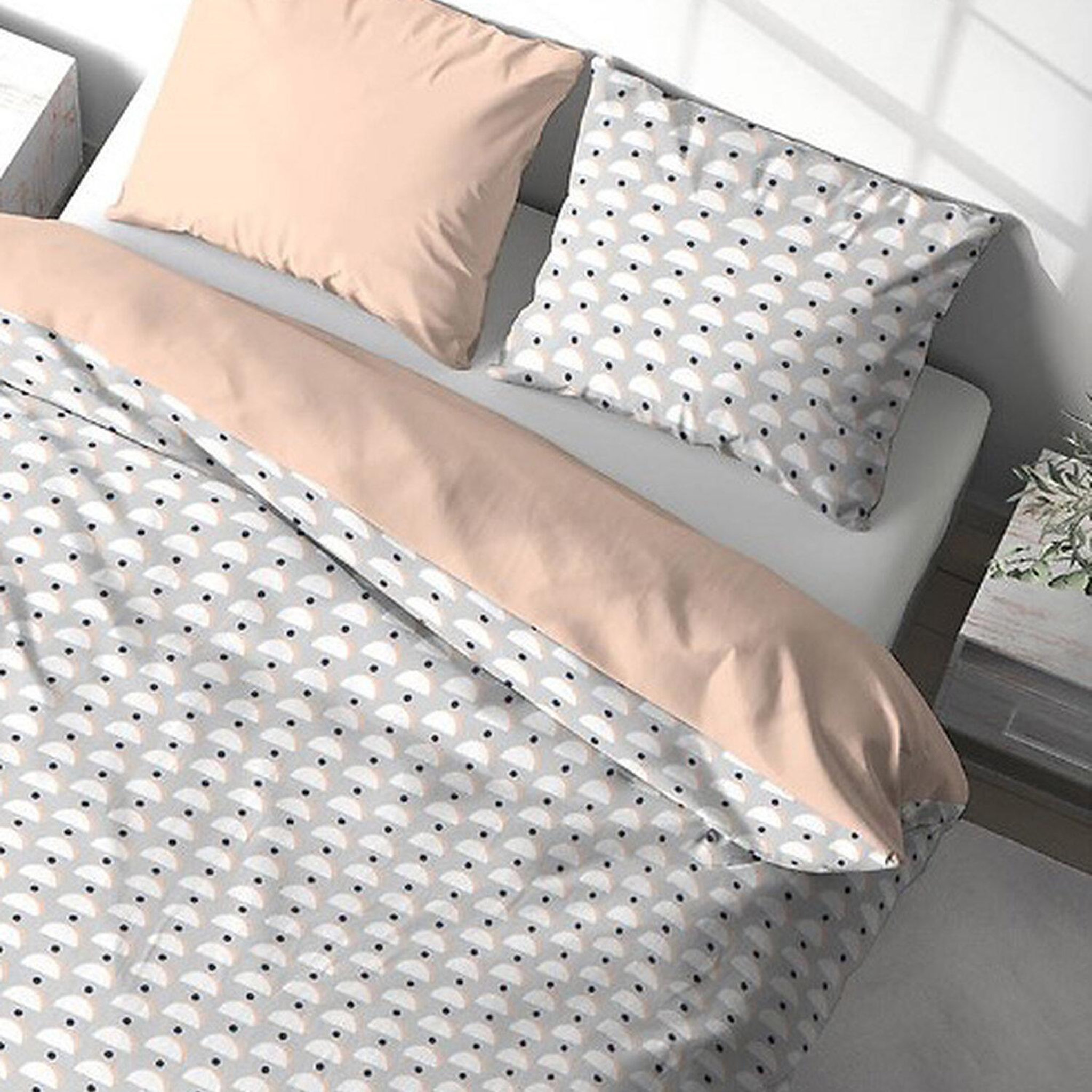 Voir la diapositive 3 : Home collection Parure housse de couette 100%polyester 72gsm lobe