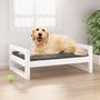 Voir la diapositive 1 : VIDAXL Lit pour chien Blanc 75,5x55,5x28 cm Bois de pin solide