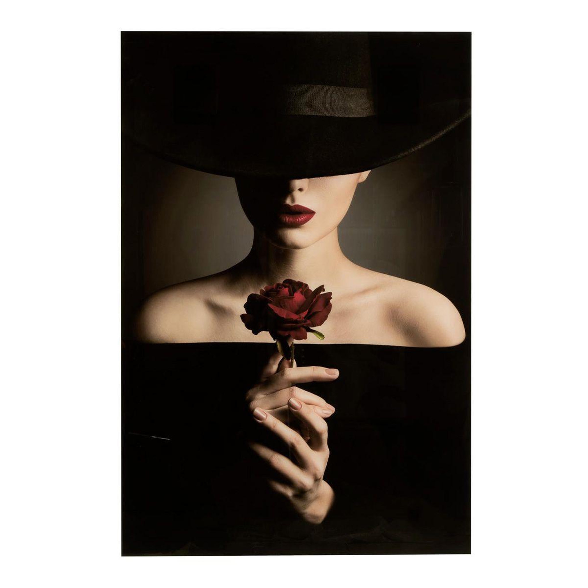 Voir la diapositive 1 : J-LINE Toile imprimée déco  femme  100x150cm noir
