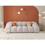 LISA DESIGN Ava - canapé 3 places en velours texturé. Coloris disponibles : Gris, Vert, Orange, Bleu, Jaune, Beige