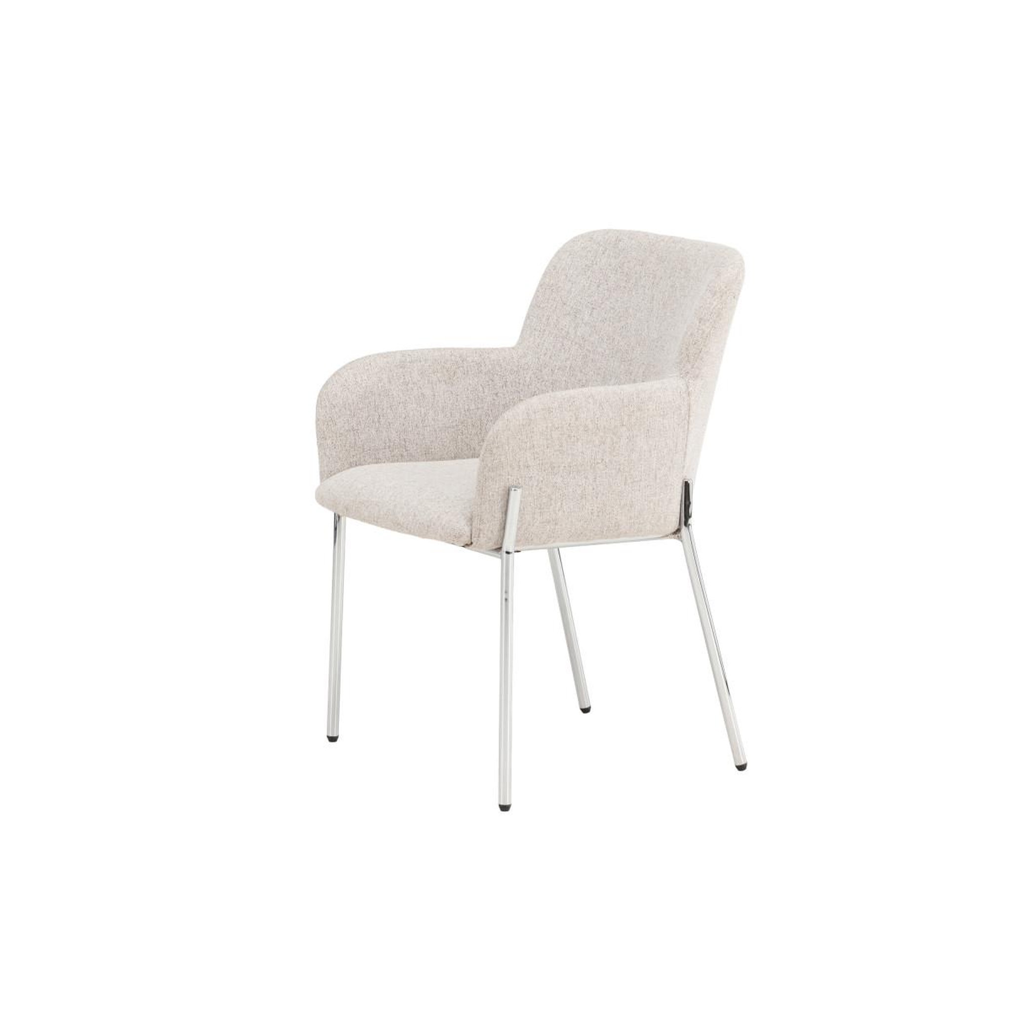 Voir la diapositive 4 : Paris Prix Chaise en tissu effet lin  vätö  81cm beige & argent