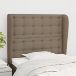 VIDAXL Tete de lit avec oreilles Taupe 103x23x118/128 cm Tissu
