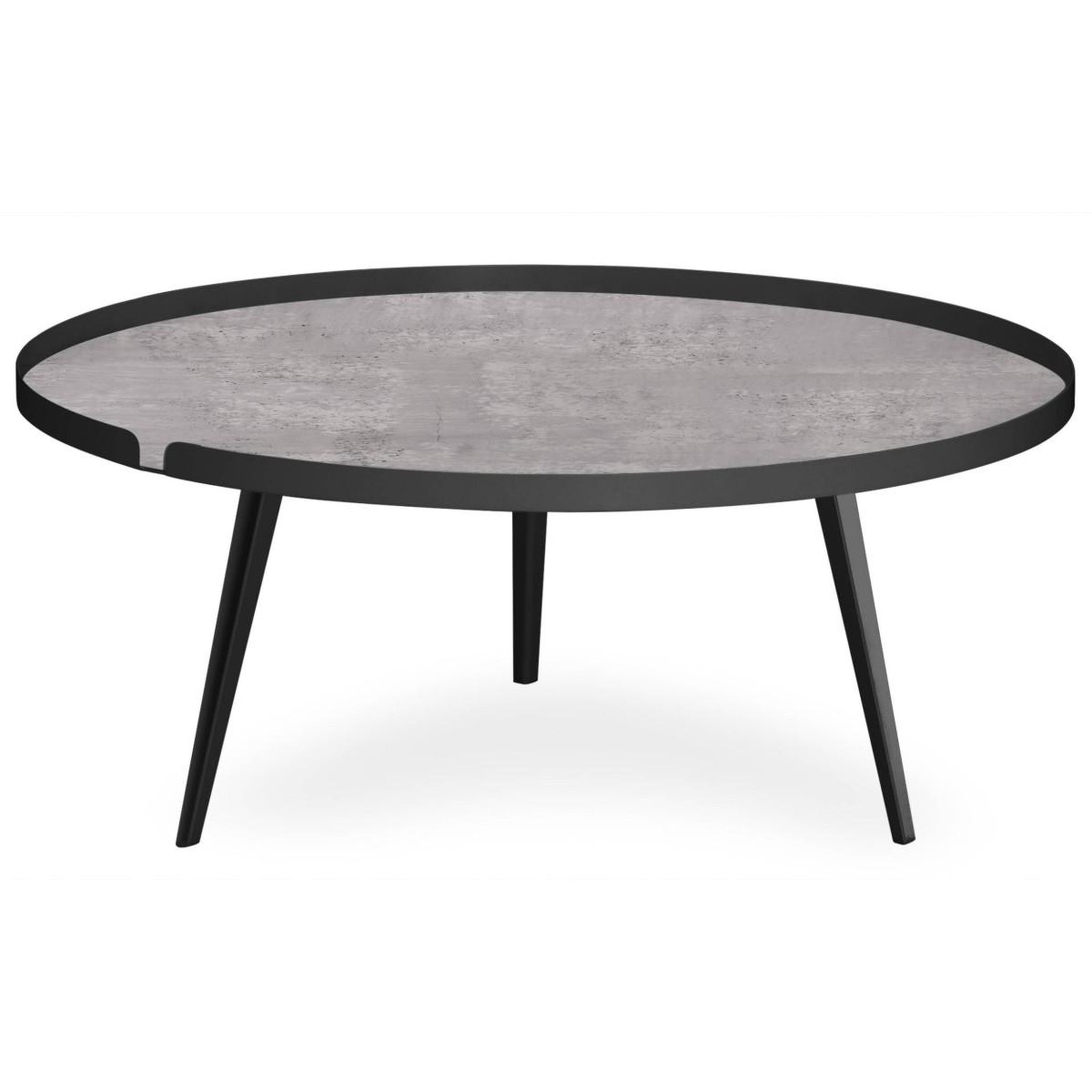 Voir la diapositive 2 : Paris Prix Table Basse à Rebord 2 Covers  Texture  90cm Noir