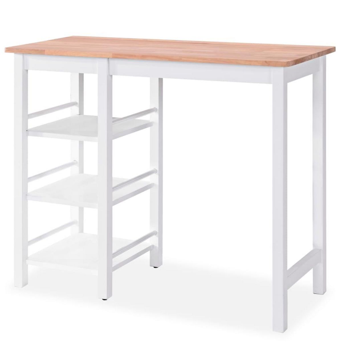 VIDAXL Ensemble de bar 3 pcs MDF Blanc