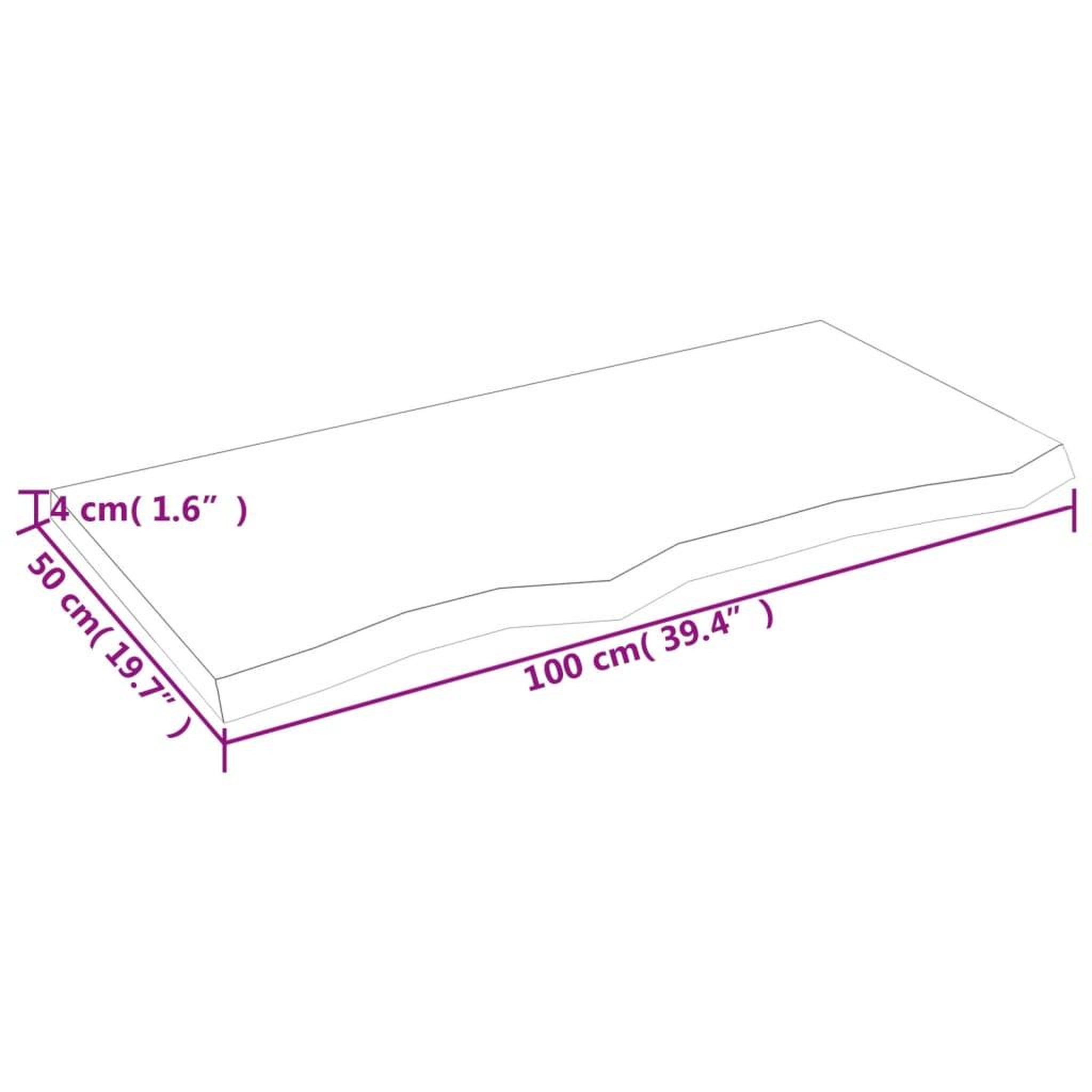 Voir la diapositive 6 : VIDAXL Comptoir de salle de bain marron 100x50x(2-4) cm bois traite
