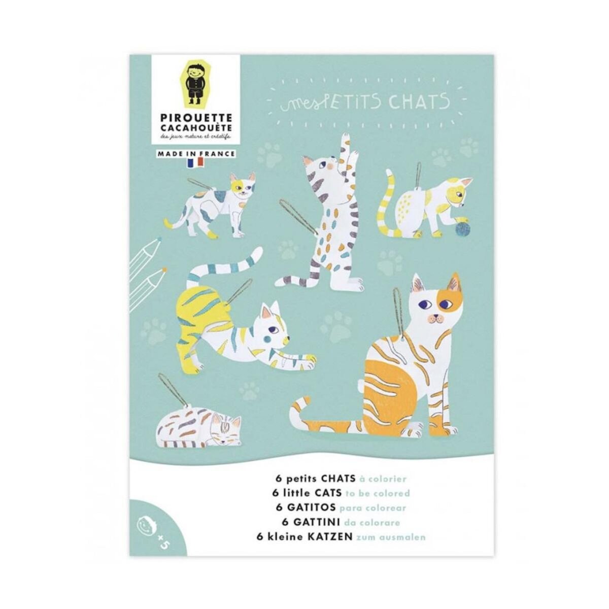 PIROUETTE CACAHOUETE Kit creatif Chats a colorier
