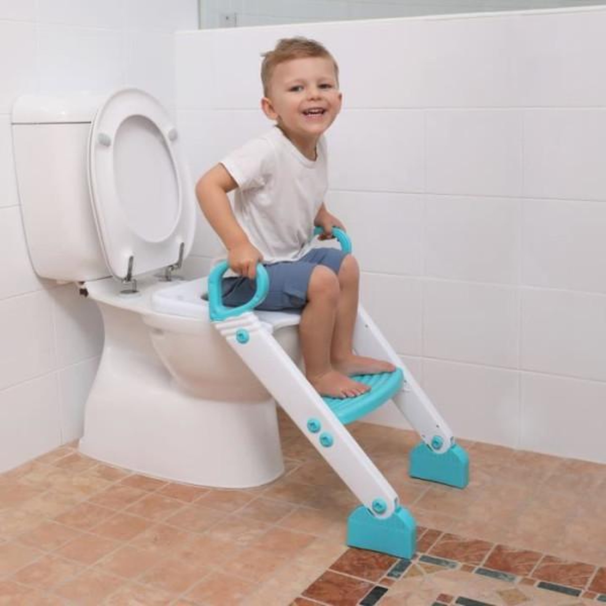 Voir la diapositive 6 : MARKET24 Réducteur de WC - DREAMBABY - STEP-UP - Siege d'apprentissage de la propreté - 2 étages réglables - Aqua
