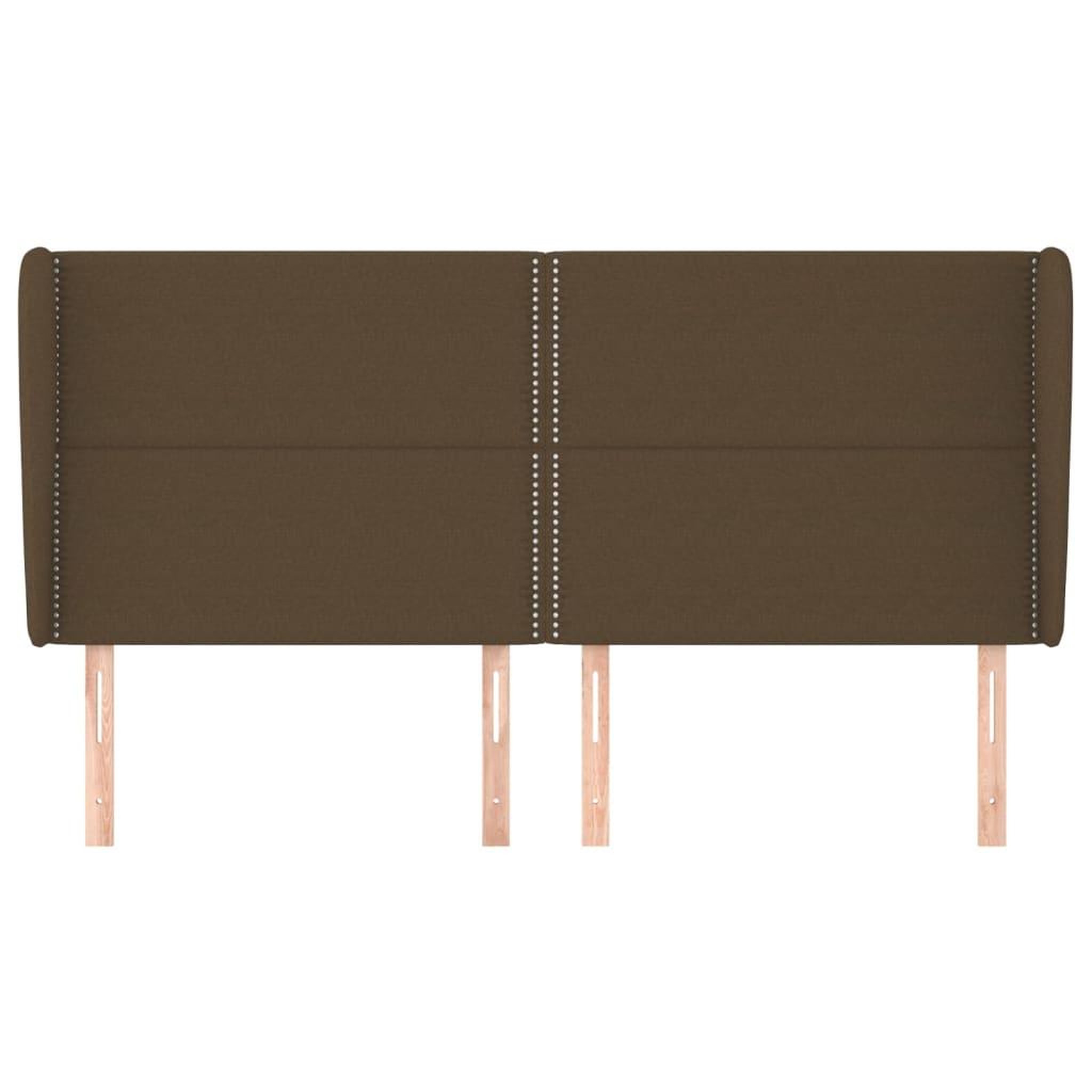Voir la diapositive 3 : VIDAXL Tete de lit avec oreilles Marron fonce 203x23x118/128 cm Tissu