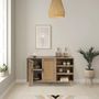 Voir la diapositive 6 : VS VENTA-STOCK Buffet Dalia 2 portes et 3 niches couleur chêne, 120 cm longueur