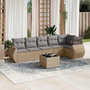 Voir la diapositive 1 : VIDAXL Salon de jardin avec coussins 7 pcs beige resine tressee