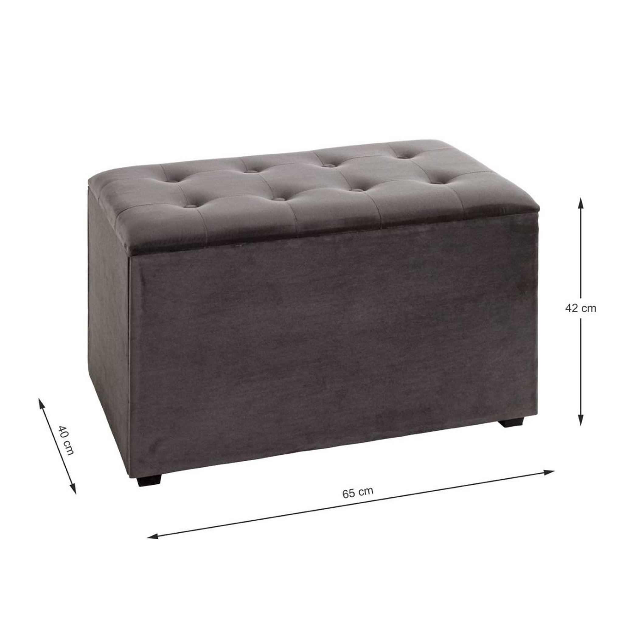 Voir la diapositive 6 : Paris Prix Coffret de rangement velours  idaya  65cm anthracite
