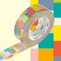 Masking Tape (MT) Masking tape mosaïque couleurs vives - 1,5 cm x 7 m