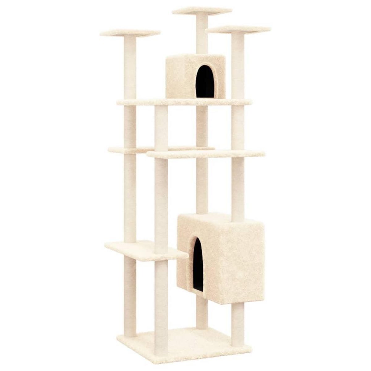 VIDAXL Arbre a chat avec griffoirs en sisal Creme 162 cm