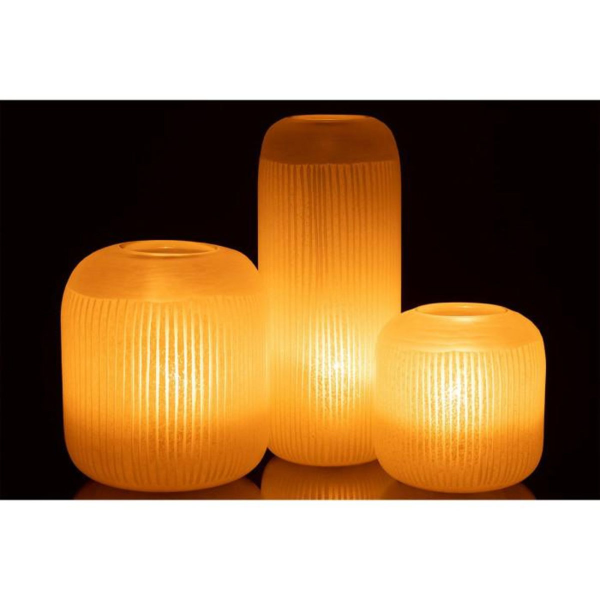 Paris Prix Vase Design en Verre Lignes  Carla  16cm Jaune Clair